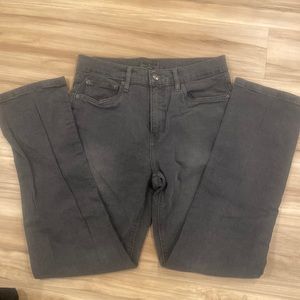 Urban Star grey denim five pocket riveted jeans, Cotton/spandex blend.